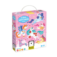 Banana Panda - Puzzle J'adore les licornes, à partir de 4 ans-Apprendre les saisons et les conditions météorologiques sera amusant lorsque les enfants assembleront ces huit puzzles en bois sur le thème des saisons