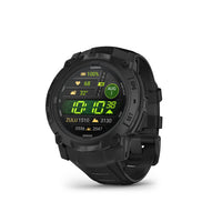 Garmin - Instinct 3 - 50 mm, AMOLED, édition tactique, noir avec bracelet noir-ÉCRAN AMOLED - La série Instinct 3 - Tactical Edition propose des options avec un écran AMOLED lumineux de 1,3" pour rendre les informations détaillées faciles à lire en un coup d'œil, tout en offrant une excellente autonomie de la batterie jusqu'à 24 jours en mode montre intelligente sur le modèle 50 mm.