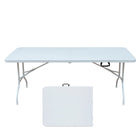 Homy Casa - Table pliante portable de 6 pi pour intérieur et extérieur, camping - Blanc-Le format de 6 pi offre de l’espace aux repas