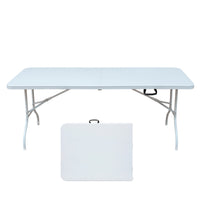 Homy Casa - Table pliante portable de 6 pi pour intérieur et extérieur, camping - Blanc-Le format de 6 pi offre de l’espace aux repas