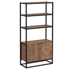 HOMCOM - Bibliothèque à 5 niveaux avec portes et étagères ouvertes - brun-Parfait ajout à votre chambre, salon, cuisine ou bureau 