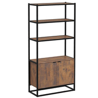 HOMCOM - Bibliothèque à 5 niveaux avec portes et étagères ouvertes - brun-Parfait ajout à votre chambre, salon, cuisine ou bureau 