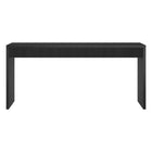 Hudson&Canal - Console rectangulaire cannelée Lawrence de 162,5 cm de large, finition grain noir-La table est fabriquée à partir de matériaux MDF et PVC de haute qualité et durables