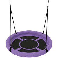 Qaba - Siège de balançoire soucoupe pour enfants, diamètre de 3 pi avec cordes suspendues à hauteur réglable - violet-Balançoire d’un diamètre d’environ 100 cm, convient pour 1 à 2 enfants 