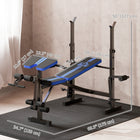 Soozier - Banc de musculation réglable avec extension pour les jambes - Bleu et noir-4 positions d'entraînement pour le banc de musculation
