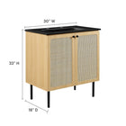 Modway - Chaucer 30" Vanette de salle de bain - Noir de chêne-Tablette réglable