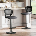 HOMCOM - Tabourets de bar modernes pivotants hauteur comptoir - noir - paquet de 2-Tabouret réglable de 23 po à 32 po (59,5-80,5 cm) adapté à une hauteur de comptoir de 33 po à 41 po (88-108 cm) 
