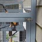 PawHut - Catio boîte de fenêtre extérieure pour 2-3 grands chats - gris - 63,8 po L x 19,7 po l x 60,6 po H-Fabriqué en bois de sapin robuste pour une longue durée de vie 