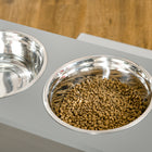 PawHut - Bols surélevés pour chien, distributeur de nourriture pour grands chiens avec rangement - gris-Avec la fonction de rangement, vous pouvez y mettre des accessoires pour animaux 