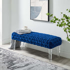Modway - Prologue Tissé Performance Velvet Ottoman - Marine-Pieds en acrylique