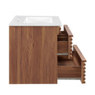 Modway - Render Support mural de 24" Vanette de salle de bain - Blanc noyer-Matchs non inclus