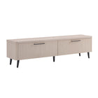 Manhattan Comfort - Meuble TV Jodie 68,9 po style Mid-Century Modern - Chêne blanchi-Pieds en métal évasés pour la mode et la durabilité
