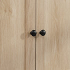 HOMCOM - Armoire de cuisine moderne autoportante 72 po H avec portes, étagères réglables et espace pour micro-ondes - chêne-Couleur : Chêne 