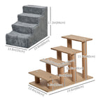 PawHut - Escalier pour animaux 4 marches, escaliers pour chat, pour grimper sur le lit - gris clair-Conception à quatre niveaux pour plus de solidité et de durabilité 