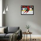 Matthew Tkachuk Calgary Flames Skating sur toile - Toile encadree - 31" x 22"-Prêt à accrocher - livré entièrement assemblé