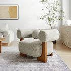 Modway - Jace Boucle Chaise d’accent - River Rock-Pieds en bois de frêne