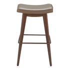 Zuo - Divat Tabouret de bar - Taupe/Noyer - Ensemble de 2-Rembourrage moelleux et confortable