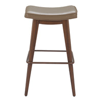 Zuo - Divat Tabouret de bar - Taupe/Noyer - Ensemble de 2-Rembourrage moelleux et confortable