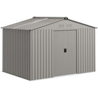 Abri de jardin Outsunny 9' x 6' avec kit de fondation-Grand espace intérieur pour ranger des outils, un vélo, des outils de jardin, du matériel d’entretien de pelouse et plus encore
