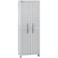 Dura Housewares - Armoire II utilitaire Dura - 25,6 L x 17,7 P x 74,4 H po - Gris-Fabriqué à 100 % en résine 