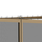 Outsunny - Moustiquaire de rechange pour gazebo 10 pi L x 10 pi l, kaki-Il est livré avec deux types de crochets noirs adaptés à deux types de tuyaux  