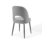 Modway - Rouse Tissu rembourré Fauteuil d’appoint de salle à manger Ensemble de 2 - Noir Gris clair-Pattes écartées et effilées