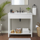 Modway - Altura 36" Vanette de salle de bain - Blanc blanc-Bassin d’évier en céramique intégré