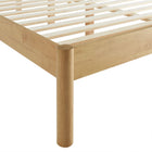 Modway - Olea Bois massif Boucle à touffes de canal Lit plateforme Queen, Feather Oak-Assemblée requise