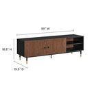 Modway - Nexus 60 po Meuble TV, Noyer noir-Panneau de particules et stratifié de grains de bois