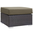 Modway - Convene Terrasse extérieure Tissu Carré ottoman in Espresso Moka-Tissage en rotin synthétique