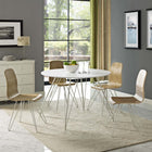 Modway - Satellite Circulaire Table à manger, Blanc-Pieds en épingle à cheveux en acier blanc