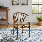 Modway - Flourish Fuseau Fauteuil d’appoint de salle à manger - Noyer-Cadre en bois massif massif