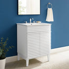 Modway - Render 24" Vanette de salle de bain - Blanc blanc-Étagère de rangement réglable