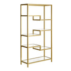 Hudson&Canal - Bibliothèque Johann 68"H - Laiton-Un design contemporain moderne pour votre bureau, votre bureau, votre salon et plus encore