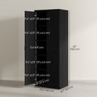 HOMCOM - Armoire de rangement 63 po avec étagères réglables - noir-Le dispositif anti-basculement à l'arrière ajoute de la sécurité 