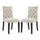 Modway - Duchess Tissu Chaise à manger Ensemble de 2 - Beige-Rembourrage en mousse dense pour le confort
