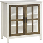 HOMCOM - Buffet de cuisine 31,5 po L - blanc-Le verre trempé apporte élégance et romantisme à la décoration intérieure de votre maison 