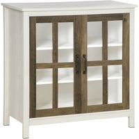 HOMCOM - Buffet de cuisine 31,5 po L - blanc-Le verre trempé apporte élégance et romantisme à la décoration intérieure de votre maison 