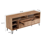 Manhattan Comfort - Meuble TV moderne DUMBO 62,99 po - Brun doré-Comprend 2 tiroirs à extension totale et 6 étagères