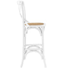 Modway - Gear Tabouret de bar - Blanc-Siège en rotin naturel