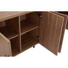 Manhattan Comfort - Jodie 64,6 po Buffet Moderne d’Inspiration Mid-Century - Érable-4 portes à fermeture douce avec design nervuré