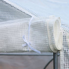 Outsunny - serre tunnel à entrée piétonne 20 pi x 10 pi x 7 pi, blanc-Bâche en plastique PE durable, résistante à la déchirure et bien ventilée  
