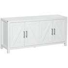 HOMCOM - Buffet de cuisine style ferme 51,2 po L - blanc-Le meuble de style ferme s'adapte bien à la plupart des styles de mobilier de maison 