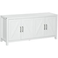 HOMCOM - Buffet de cuisine style ferme 51,2 po L - blanc-Le meuble de style ferme s'adapte bien à la plupart des styles de mobilier de maison 