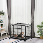 PawHut - cage pour chien pliable robuste pour chiens de taille moyenne - 37 po L x 23 po l x 27 po H-Porte avant avec 2 verrous de sécurité pour une entrée et une sortie faciles<br> 