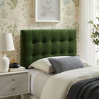 Modway - Lily Cuir végane Tête de lit taille jumelle, Vert mousse-Cadre en mélange de bois