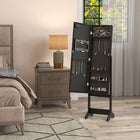 HOMCOM - Armoire à bijoux miroir avec lumières led - 14,25 po L x 11,75 po l x 53,5 po H - noir-Matériau : MDF 