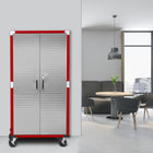 Seville Classics - Armoire de rangement roulante UltraHD - 36 po L x 18 po l x 72 po H - Rouge-Capacité de poids total : 600 livres (150 livres par tablette)