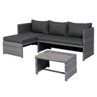 Dura Housewares - ensemble sofa Punta Cana - gris-Fabriqué avec un cadre robuste de style rotin et un tissu oléfine de 220g, reconnu pour sa durabilité et ses performances en extérieur