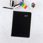 Staples - Agenda hebdomadaire/mensuel 2027 - 8 po H x 4 7/8 po l - noir - bilingue-Liste de vacances de trois ans, pages de telephone / adresse, carte des fuseaux horaires du Canada et pages de notes lignees